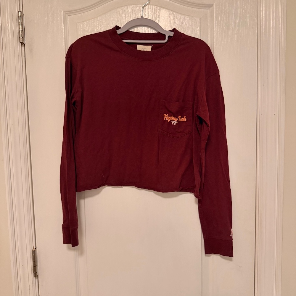 Virginia Tech Long-Sleeve Cropped Shirt